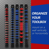 24 Pieces ABS Socket Organizer Holder Trays for Toolboxes, 1/4'' Drive