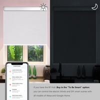 Motorized Blinds with Valance Remote Control Upgraded Smart Blackout Roller Shades Electric Automatic Window Blinds for Windows Blinds & Shade WhiteGreyBlack34x72"