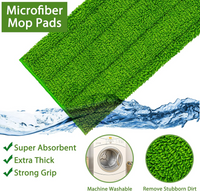 Reusable Microfiber Mop Pads Fit Swiffer Wet Jet (4 Pack), Washable Mop Pad Refills Compatible with WetJet, Heavy Duty Spray Mop Replacement Heads for Floor Cleaning (12″,GrEEN BLUE PURPLE)