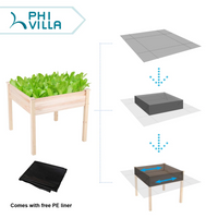 Raised Garden Bed 48x32x34in , Elevated Wood Planter Box Stand , 250lb Capacity - Natural