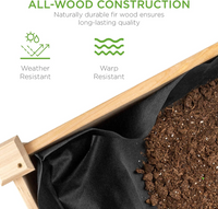 Raised Garden Bed 48x32x34in , Elevated Wood Planter Box Stand , 250lb Capacity - Natural