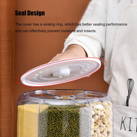 20Lbs large Grain dispenser 360°Rotating Rice Food Dispenser 6 Grids rice container rotatable Beans Containers Storage with Sealed lid for Peanut Barley Millet and Cereal