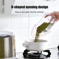 20Lbs large Grain dispenser 360°Rotating Rice Food Dispenser 6 Grids rice container rotatable Beans Containers Storage with Sealed lid for Peanut Barley Millet and Cereal
