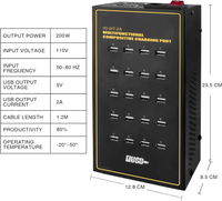 USB Charging Station,Cinlinso 20 Port 200W/40A Multiple USB Charger Station with Intelligent Protection for Smartphone Tablet School Shopping Hotel Malls