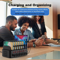 Charging Station for Multiple Devices,Cinlinso 150W/35A 16 Port USB Charging Station,Multi Device Fast Charger Organizer Compatible with iPad,Tablet,Kindle Cell Phone and Other Electronic