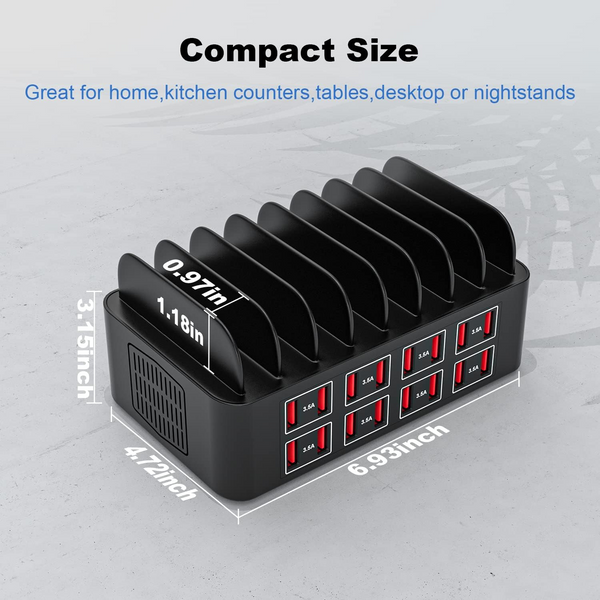 Charging Station for Multiple Devices,Cinlinso 150W/35A 16 Port USB Charging Station,Multi Device Fast Charger Organizer Compatible with iPad,Tablet,Kindle Cell Phone and Other Electronic
