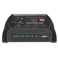 12/24V 10A Automatic PWM Solar Panel Battery Regulator Charger Controller LED USB 5V