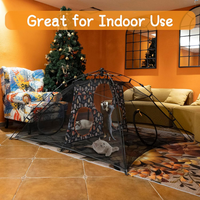 Outdoor Cat Play Tent for Indoor Cats (X- Large Portable Cat House, Outdoor Cat Enclosure for Cats, Rabbits and Small Animals Easy to Connect with Cat Tunnel, Cat Cube