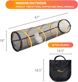 Cat Play Tunnel for Indoor and Outdoor, Cat Play House, Cat Enclosures Easy to Connect with Cat Tent with Two Zipper Doors Outside Cat Enclosure (Fun Run Cat Tunnel),Orange