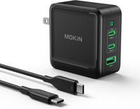 MOKiN 140W USB C Charger Block, GaN+ PD 3.1 USB C Fast Charger with Foldable Plug for iPhone 15 14 13 Plus/Pro/Pro Max, Galaxy S23, iPad Pro, MacBook Pro, Dell XPS/Latitude, HP Envy/Spectre