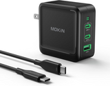 MOKiN 140W USB C Charger Block, GaN+ PD 3.1 USB C Fast Charger with Foldable Plug for iPhone 15 14 13 Plus/Pro/Pro Max, Galaxy S23, iPad Pro, MacBook Pro, Dell XPS/Latitude, HP Envy/Spectre