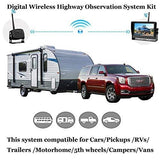 LeeKooLuu HD Digital Wireless Backup Camera 7''Monitor Highway Observation System for RVs,Travel Trailers,Trucks,Motorhome Mirror/Facing Image Flip Newest IP69K Waterproof Camera Super Night Vision