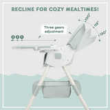 HARPPA Convertible 4-in-1 Baby High Chair for Toddlers with Removable Tray, Wheels & Safety Belt (Gray,pink , Green)