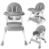 HARPPA Convertible 4-in-1 Baby High Chair for Toddlers with Removable Tray, Wheels & Safety Belt (Gray,pink , Green)