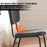 OAKHAM Dining Chairs Set of 2, Kitchen Chairs Upholstered Modern chai with Comfy Backrest and Strong Metal Legs for Kitchen and Dining Room (Gray)