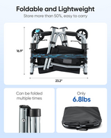 Narrow Walkers with Storage Bag, Height Adjustable Walker, Lightweight Folding Walkers, Walkers for Seniors Handicapped & Disabled, Up to 350 lbs(Grey