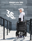 Lightweight Electric Wheelchair, Only 36lbs, Foldable Power Wheelchair for Adults,Dual Motors,Intelligent Folding,Motorized Mobility Scooters for Seniors