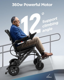 Lightweight Electric Wheelchair, Only 36lbs, Foldable Power Wheelchair for Adults,Dual Motors,Intelligent Folding,Motorized Mobility Scooters for Seniors