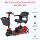3 Wheel Mobility Scooters for Adults, Foldable Mobility Scooter for Seniors, Powered Electric Scooter with Basket, Heavy Duty Mobile for Travel