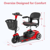 3 Wheel Mobility Scooters for Adults, Foldable Mobility Scooter for Seniors, Powered Electric Scooter with Basket, Heavy Duty Mobile for Travel