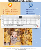 A4 Laminator Machine,70s Rapid Warm Up, Jam-Free Lamination, Built-in Paper Trimmer, Hot & Cold Laminating Machine for Home, Office & School Use