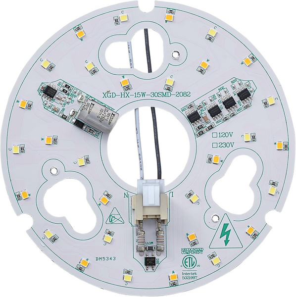 2-Pack 5.3" LED Retrofit Light Kit for Ceiling Flush 15W 120V 3000/4500/6000K LED Ceiling Fan Light Replacement Panel PCB Dimmable
