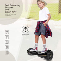 TWO DOTS Hoverboard 6.5" UL2272 Certified Self Balancing Scooter Solid Rubber Two Wheels Hover Board with APP Bluetooth Speaker and LED Lights for Adults and Kid