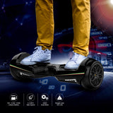 TWO DOTS Hoverboard 6.5" UL2272 Certified Self Balancing Scooter Solid Rubber Two Wheels Hover Board with APP Bluetooth Speaker and LED Lights for Adults and Kid