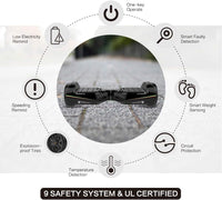 TWO DOTS Hoverboard 6.5" UL2272 Certified Self Balancing Scooter Solid Rubber Two Wheels Hover Board with APP Bluetooth Speaker and LED Lights for Adults and Kid