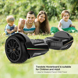 TWO DOTS Hoverboard 6.5" UL2272 Certified Self Balancing Scooter Solid Rubber Two Wheels Hover Board with APP Bluetooth Speaker and LED Lights for Adults and Kid
