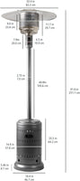 46,000 BTU Outdoor Propane Patio Heater with Wheels, Commercial & Residential,  32.1 x 32.1 x 91.3 inches (LxWxH)