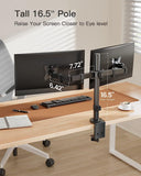 Irongear Dual Monitor Stand for 17-32 inch Screens,Heavy Duty Fully Adjustable Monitor Arm with C-Clamp Hardware,Dual Monitor Mount Supports up to 17.6 lbs per Arm, IGCM1