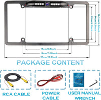 License Plate Backup Camera HD Night Vision Rear View Camera with 8 LEDs 170° Vision