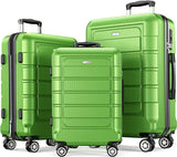 SHOWKOO Luggage Sets Expandable PC+ABS Durable Suitcase Double Wheels TSA Lock 3pcs(Multiple Colors Available)