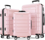 SHOWKOO Luggage Sets Expandable PC+ABS Durable Suitcase Double Wheels TSA Lock 3pcs(Multiple Colors Available)