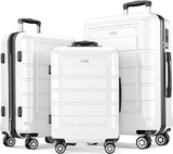 SHOWKOO Luggage Sets Expandable PC+ABS Durable Suitcase Double Wheels TSA Lock 3pcs(Multiple Colors Available)