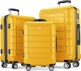SHOWKOO Luggage Sets Expandable PC+ABS Durable Suitcase Double Wheels TSA Lock 3pcs(Multiple Colors Available)