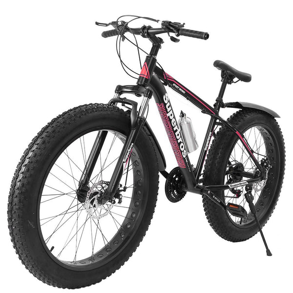 Tangnade Fat Tire Mens Mountain Bike, 17-Inch / Medium High-Tensile Frame Fitness Equipment Home Gym