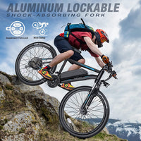 Electric Bike,  Electric Bike for Adults, 26" Ebike 350W Adult Electric Bicycles, 19.8MPH 50-60Miles Electric Mountain Bike, 36V 10.4Ah Battery, Suspension Fork, Shimano 21 Speed Gears