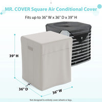 MR. COVER 36" Air Conditioner Covers for Outside Units, Outdoor Central AC Cover Fits Up to 36W x 36D x 39H, Upgraded Durable Material, All-Weather Protection