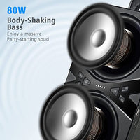 YIER Wireless TWS Portable Bluetooth Speaker with Lights,100dB Loud Bluetooth Speaker with Subwoofer 80W