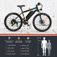 Electric Bike,  Electric Bike for Adults, 26" Ebike 350W Adult Electric Bicycles, 19.8MPH 50-60Miles Electric Mountain Bike, 36V 10.4Ah Battery, Suspension Fork, Shimano 21 Speed Gears