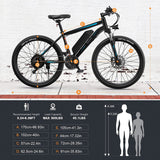 Electric Bike,  Electric Bike for Adults, 26" Ebike 350W Adult Electric Bicycles, 19.8MPH 50-60Miles Electric Mountain Bike, 36V 10.4Ah Battery, Suspension Fork, Shimano 21 Speed Gears