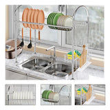 Stainless Steel Dish Drying Rack Over The Sink Kitchen Drainer Holder