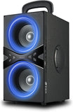 YIER Wireless TWS Portable Bluetooth Speaker with Lights,100dB Loud Bluetooth Speaker with Subwoofer 80W