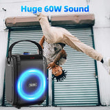 BINBIN Party Bluetooth Speaker with Lights,60W