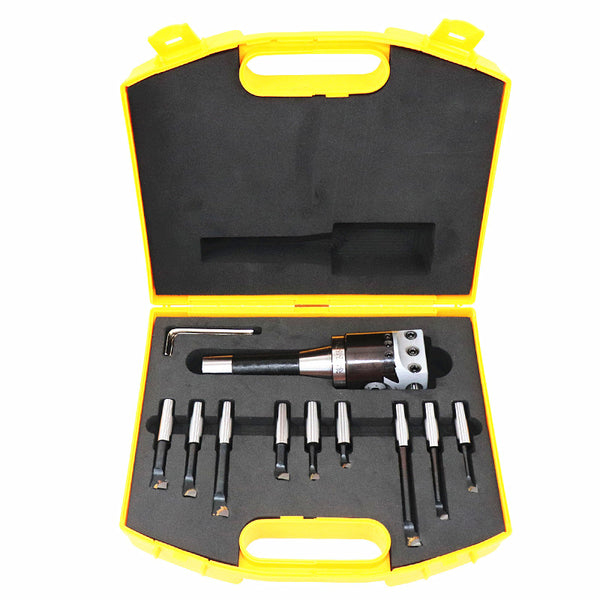 T005 2" Boring Head Set w/ R8 Shank, 9 Pc. Boring Bar Set