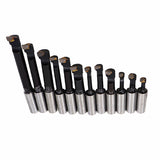 T1003 12pcs 3" Boring Head, R8 Shank & 3/4 Carbide Boring Bar Set Combo Milling