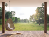 Audio Experience AES0101 Weatherproof Eco Patio Speakers 50W 4" 2-Way Woofer Speaker 1" Dome and Balance Tweeter, White