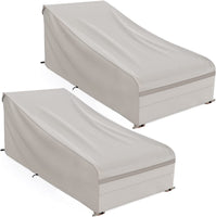 MR. COVER Chaise Lounge Cover, Patio Lounge Chair Cover, 86L x 34W x 32H Inches, Waterproof & UV Protection, Beige, Amenre Series-2Pieces